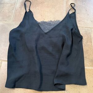 Free people lace black and grey tank xs